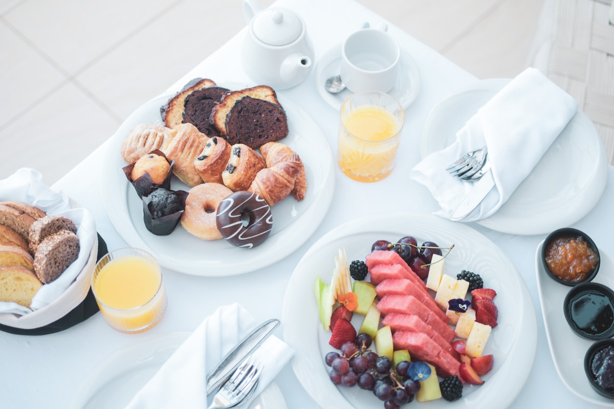 Variety of fresh organic produce and healthy meal components