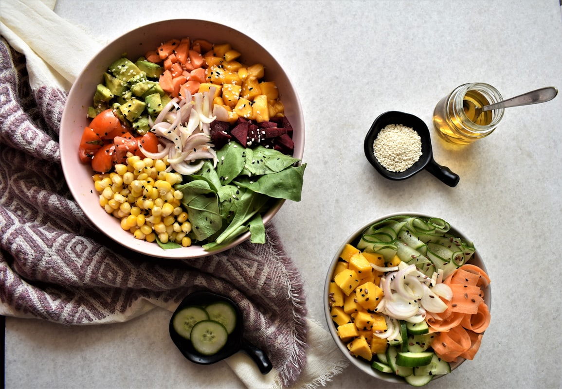 Close-up of fresh salad ingredients
